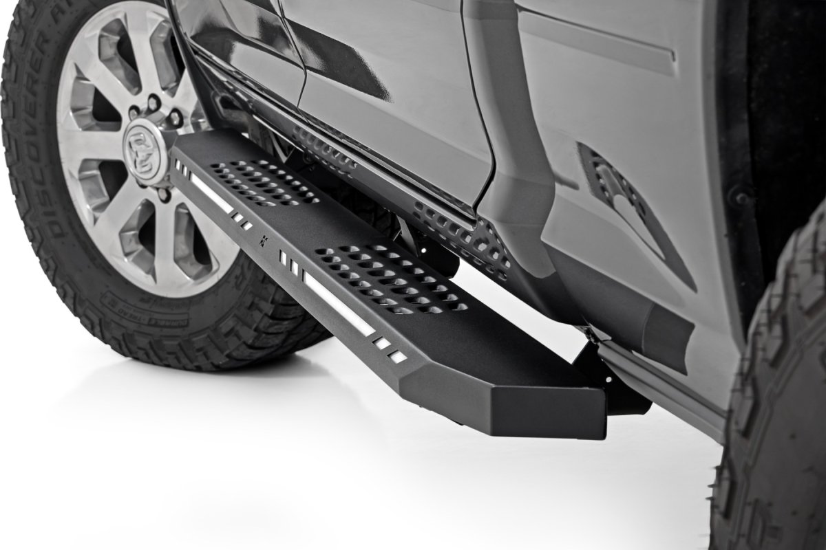 Ram 1500 TRX Running Boards - Rough Country - AC2 - Amber/White - '21-'24